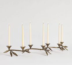 Botanical Forged Iron Candle Holder Centerpiece | Pottery Barn (US)
