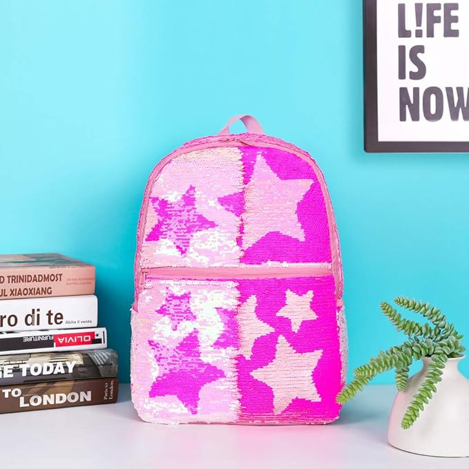Sequin School Backpack for Girls Boys Kids Cute Kindergarten Elementary Book Bag Bookbag Glitter ... | Amazon (US)
