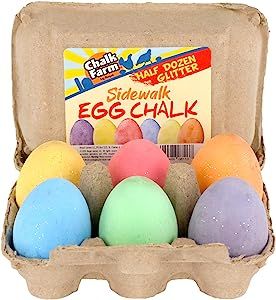 Regal Games Sidewalk Glitter Egg Chalk, 6 Count Chalk, Non-Toxic, Washable, Art Set | Amazon (US)