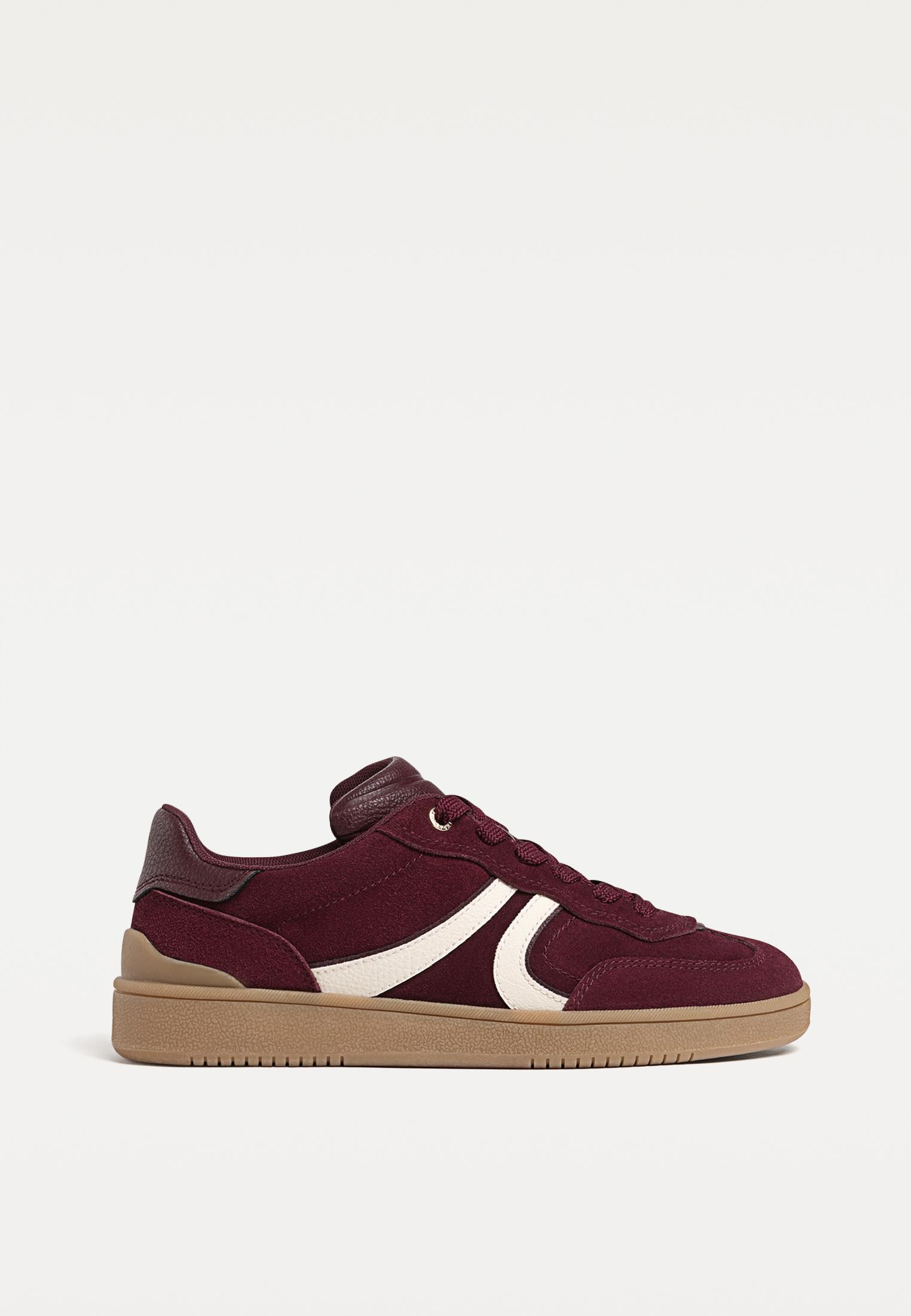 Leather trainers - Women's Leather | Stradivarius United Kingdom | Stradivarius (UK)