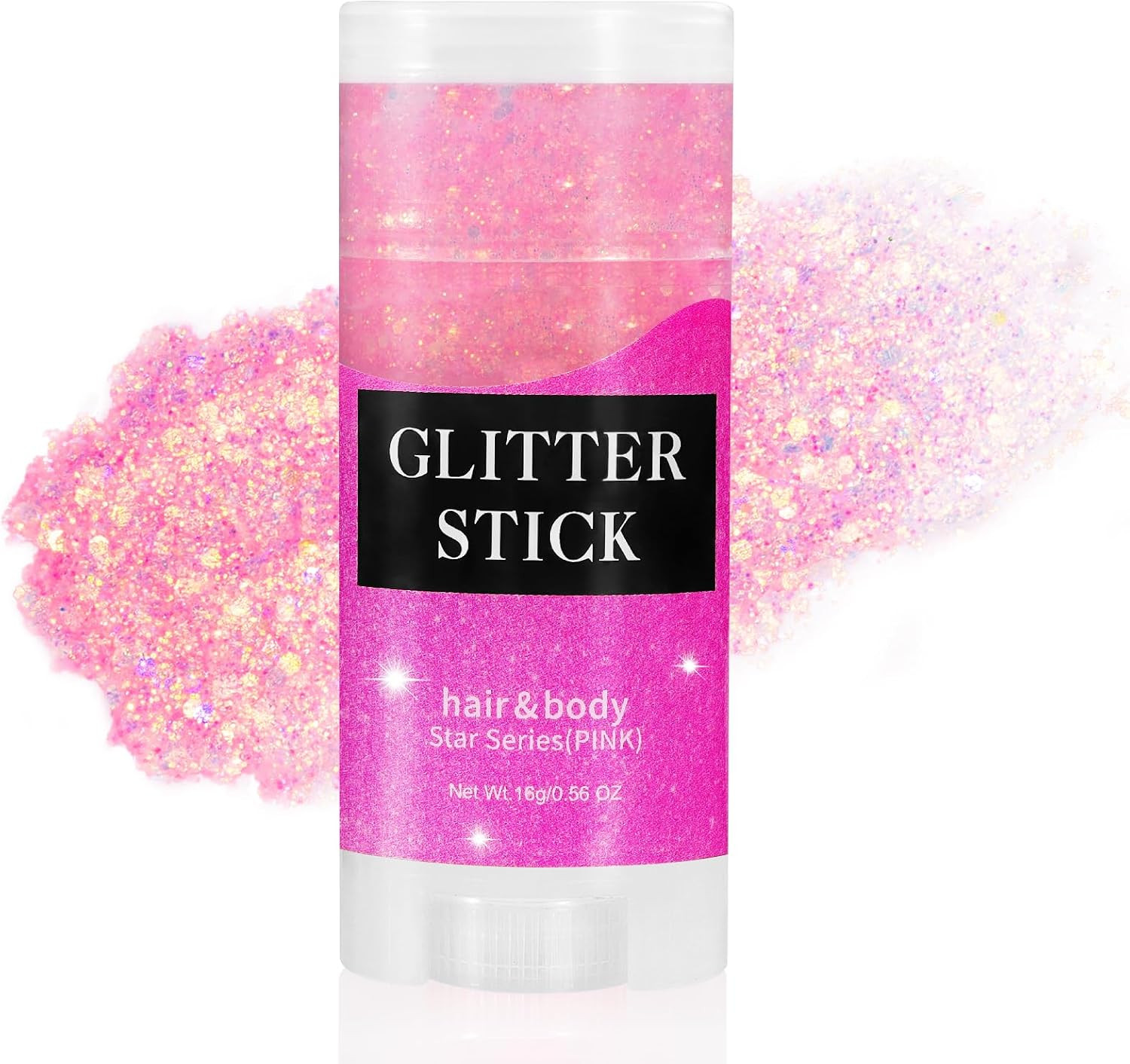 Pink Body Glitter Stick, Singer Concert Outfit Face Glitter Makeup, Festival Rave Pride Accessories, Hair Glitter Gel for Kids Women, Sparkling Mermaid Sequin Chunky Glitter Face Paint, 0.56oz | Amazon (US)