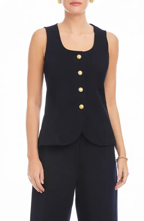 FIFTEEN TWENTY June Button-Up Vest in Midnight Blue at Nordstrom, Size Large | Nordstrom