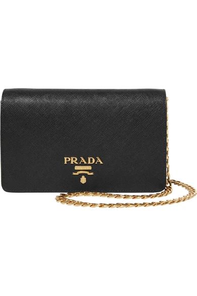 Prada - Textured-leather Shoulder Bag - Black | NET-A-PORTER (US)
