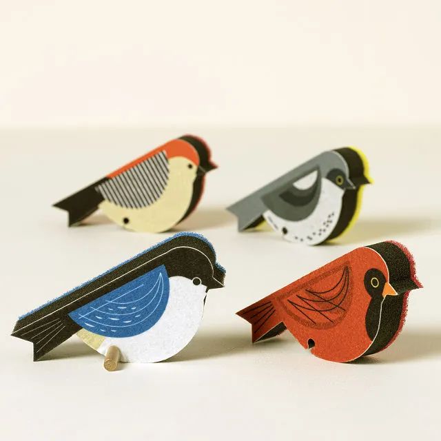 Perched Bird Sponge Set | UncommonGoods