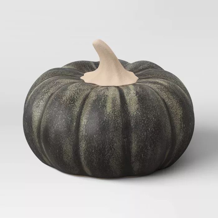 Small Glazed Ceramic Pumpkin Black - Threshold&#8482; | Target