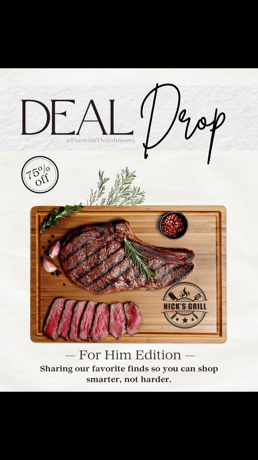 One of the best deals right now. This personalized BBQ cutting board is 75% off and arrives before Christmas, making it a standout gift for dads, husbands, or grill lovers without breaking the budget.
#LTKmens #LTKhome #giftsforhim #customgifts #bbqgiftideas #holidaydeals #christmasgiftideas

#LTKSaleAlert #LTKGiftGuide #LTKMens