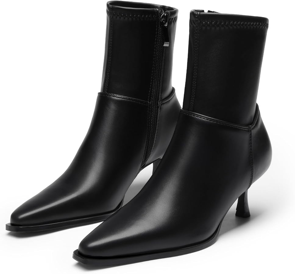 DREAM PAIRS Women's Pointed Toe Kitten Heel Ankle Boots | Amazon (US)