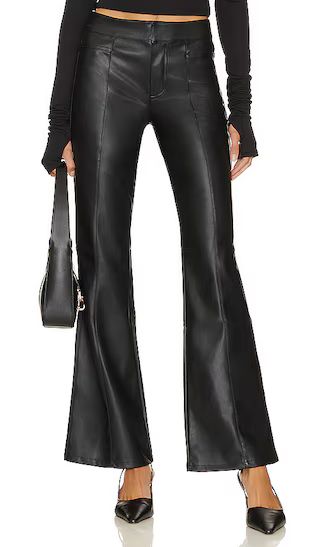 Uptown High Rise Faux Leather Pant in Black | Revolve Clothing (Global)
