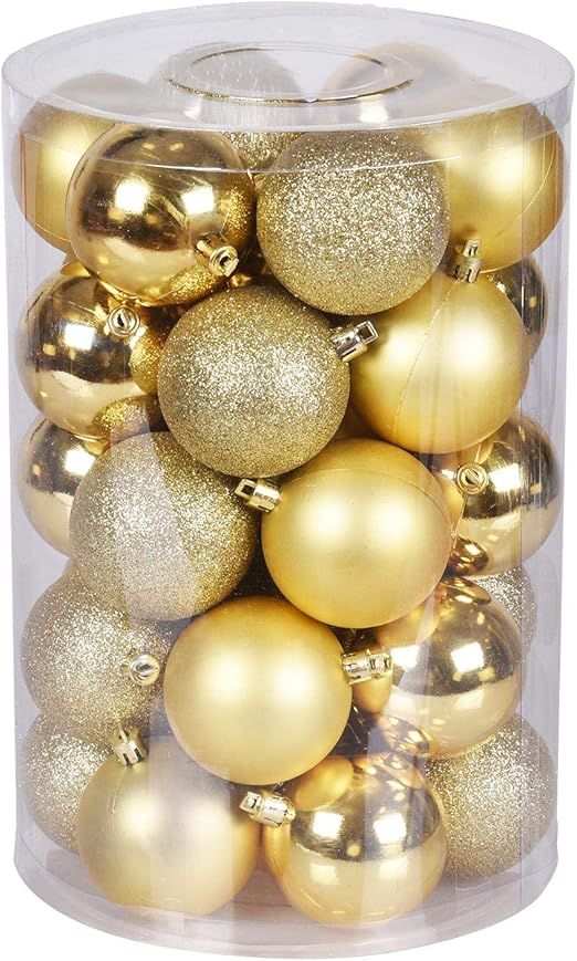 34ct Christmas Ball Ornaments, 2.36" Shatterproof Christmas Tree Decorations, Perfect Hanging Bal... | Amazon (US)