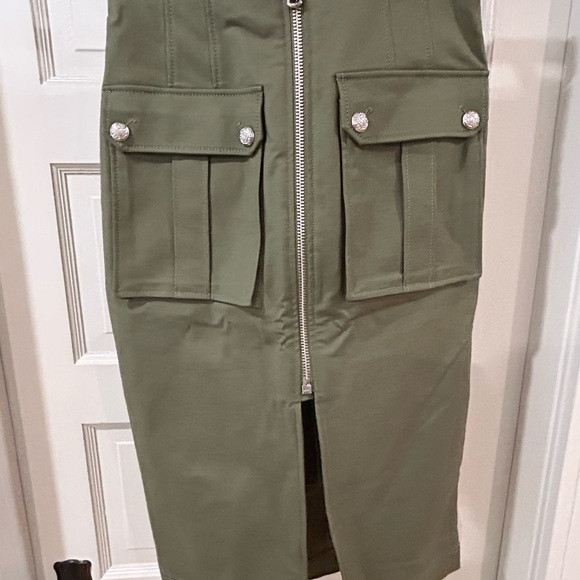 Veronica Beard Army Green  Pencil Skirt with Cargo pockets | Poshmark