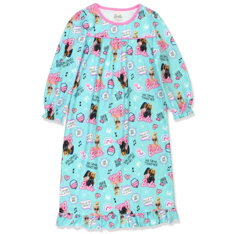 Barbie Girls Flannel Granny Gown Nightgown Pajamas K228748BB | Walmart (US)