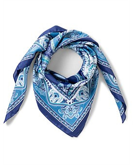 David Jones Milana Polyester Cm 90X90 Paisley P3761 in Blue | David Jones (Australia & New Zealand)