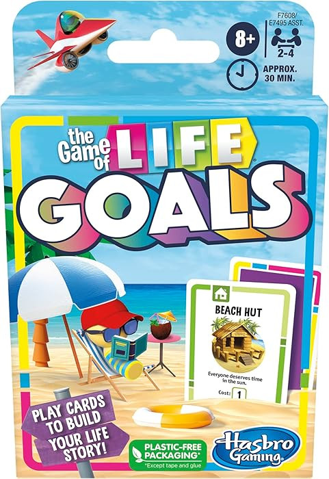 Hasbro Gaming The Game of Life Goals Card & Quick-Playing Family Game, 2-4 Players, Fun Summer Ac... | Amazon (US)