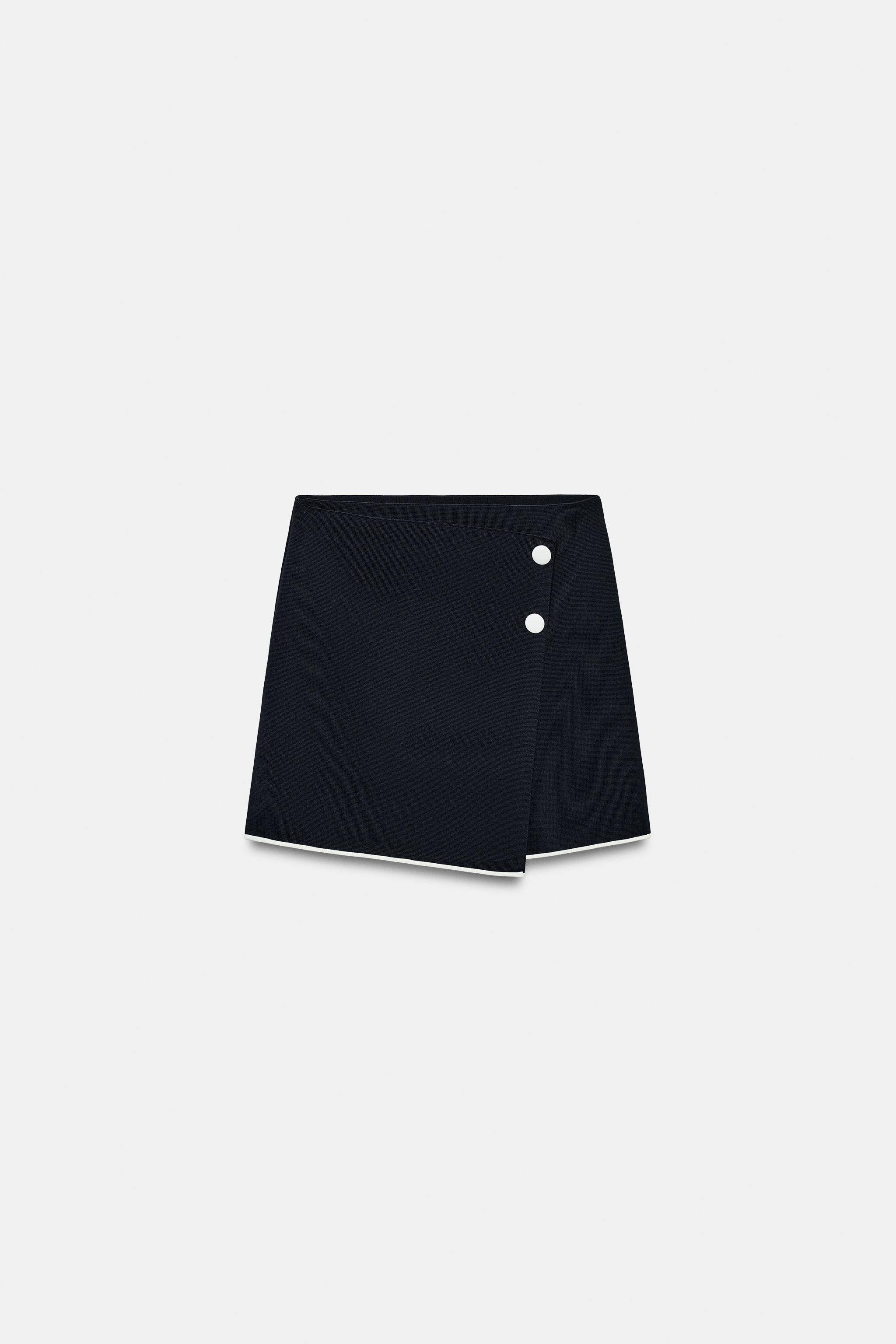 CONTRAST BUTTON KNIT MINI SKIRT | Zara US