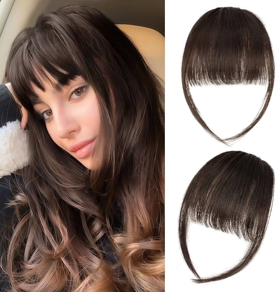 Yorda Bangs Hair Clip 100% Human Hair Clip in Bangs Fringe with Temples Wispy/French Bangs for Wo... | Amazon (US)