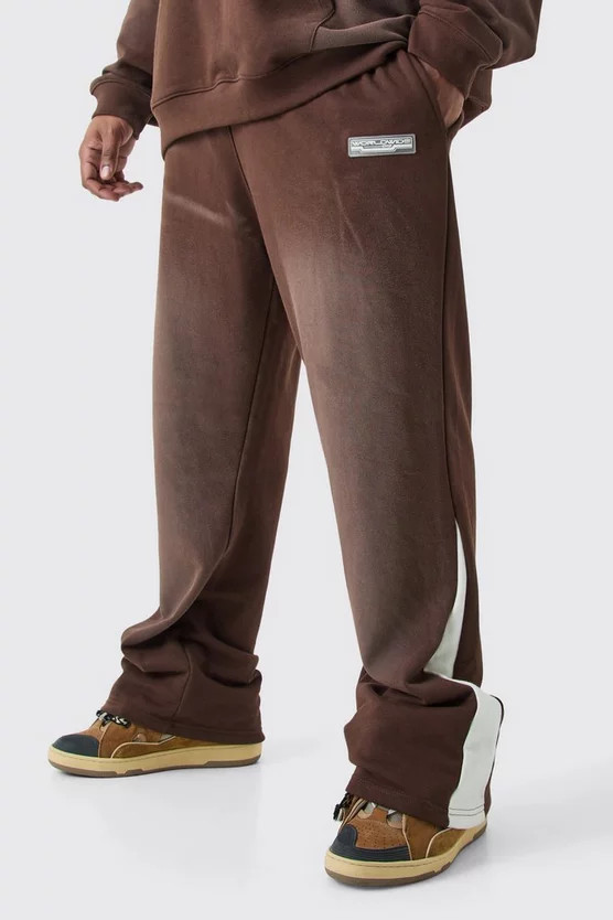Plus Regular Fit Washed Loopback Gusset Jogger | boohooMAN (US & Canada)