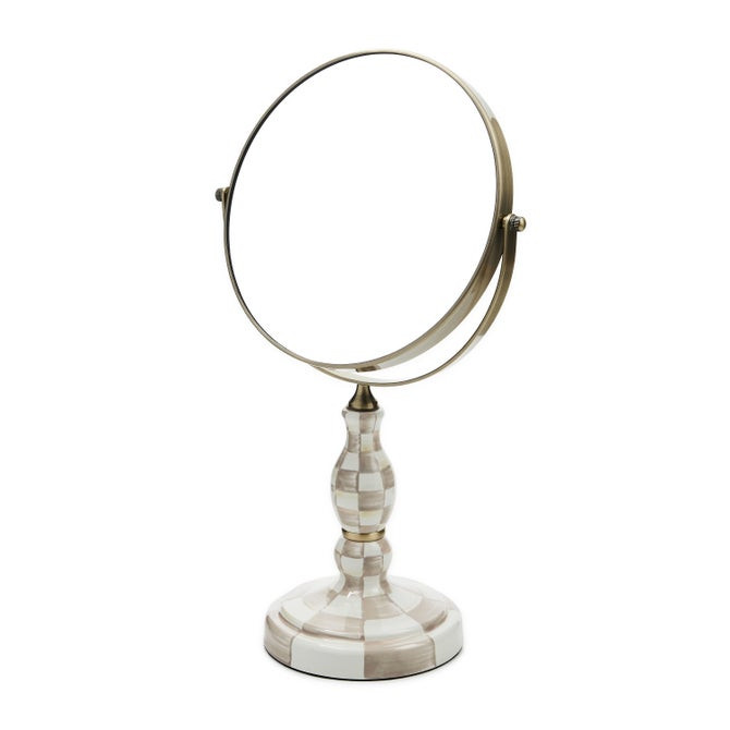 Mocha Check Vanity Mirror | MacKenzie-Childs