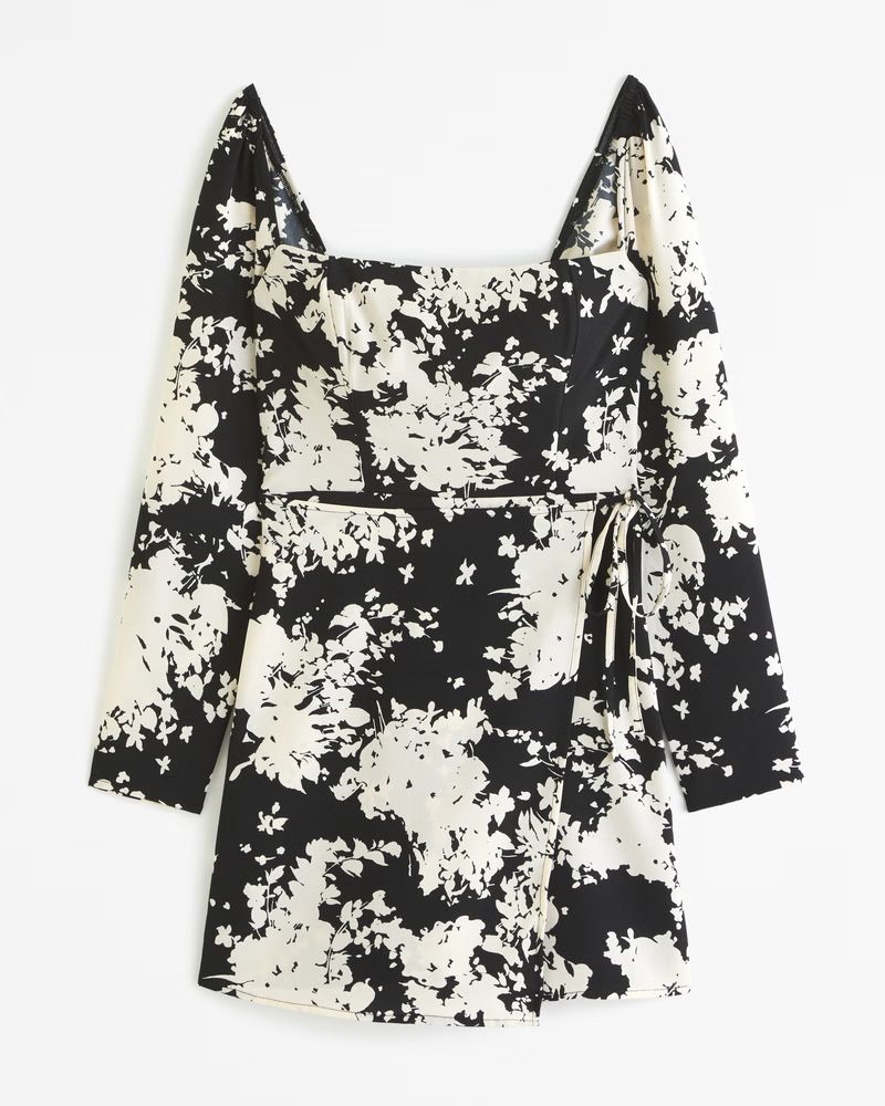 Long-Sleeve Wrap Mini Dress | Abercrombie & Fitch (US)