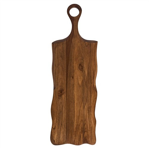 Juliska Puro Updated Traditional Brown Teak Long Serving Board | Kathy Kuo Home