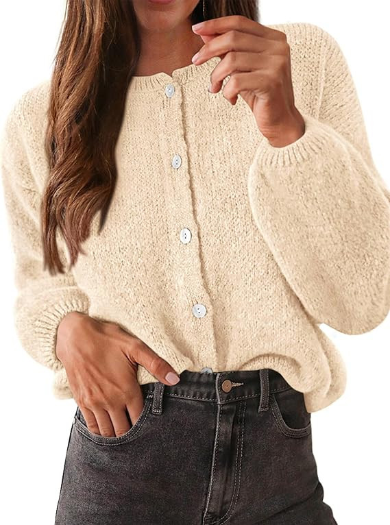 KIRUNDO Cardigan Sweaters For Women Lightweight Loose Fit Button Up Cardigans Long Sleeve Sweater... | Amazon (US)