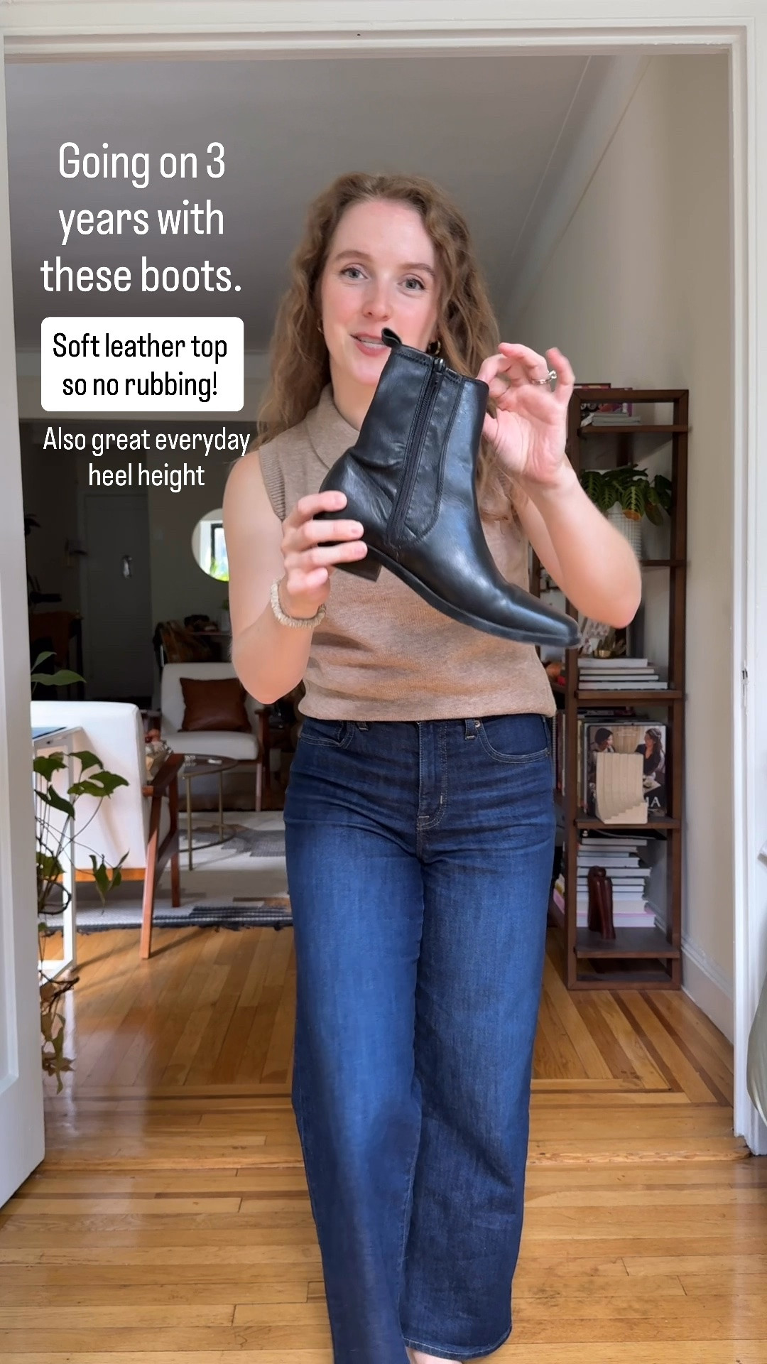 Comfy low heel leather boots on sale at Madewell when you checkout with an email address. True to size I’ve worn these for 3 years! Ankle is soft bendable leather so no rubbing! 25 regular in jeans. Xs petite top. #ankleboot #madewell

#LTKSaleAlert #LTKSeasonal