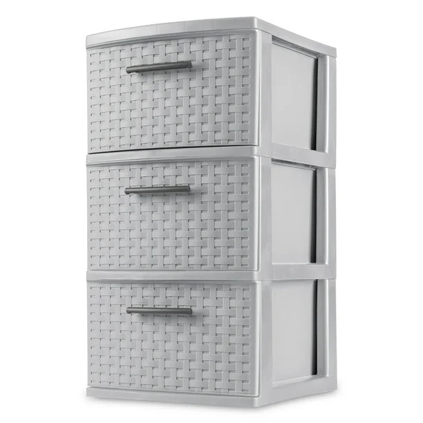 Sterilite 3 Drawer Weave Tower Plastic, Cement | Walmart (US)