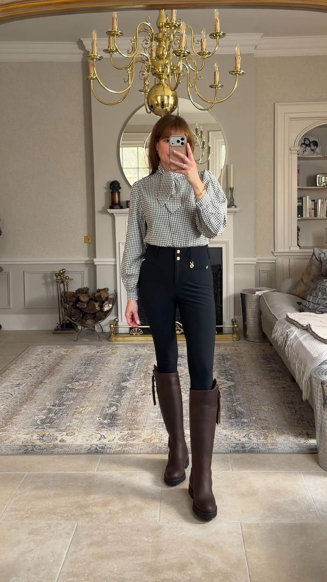 Check neck tie shirt size 12UK
Contour trousers in black size uk10
Waterproof knee high boots 

#LTKuk #LTKspring #LTKshoes
