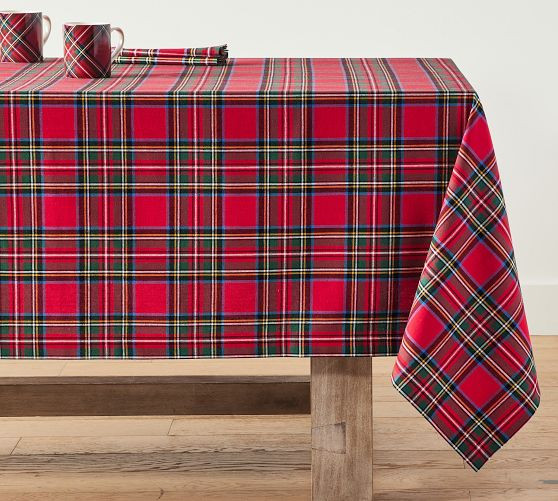 Stewart Plaid Cotton Rectangular Tablecloth | Pottery Barn (US)