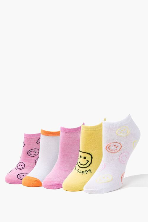 Happy Face Ankle Socks Set - 5 pack | Forever 21 (US)