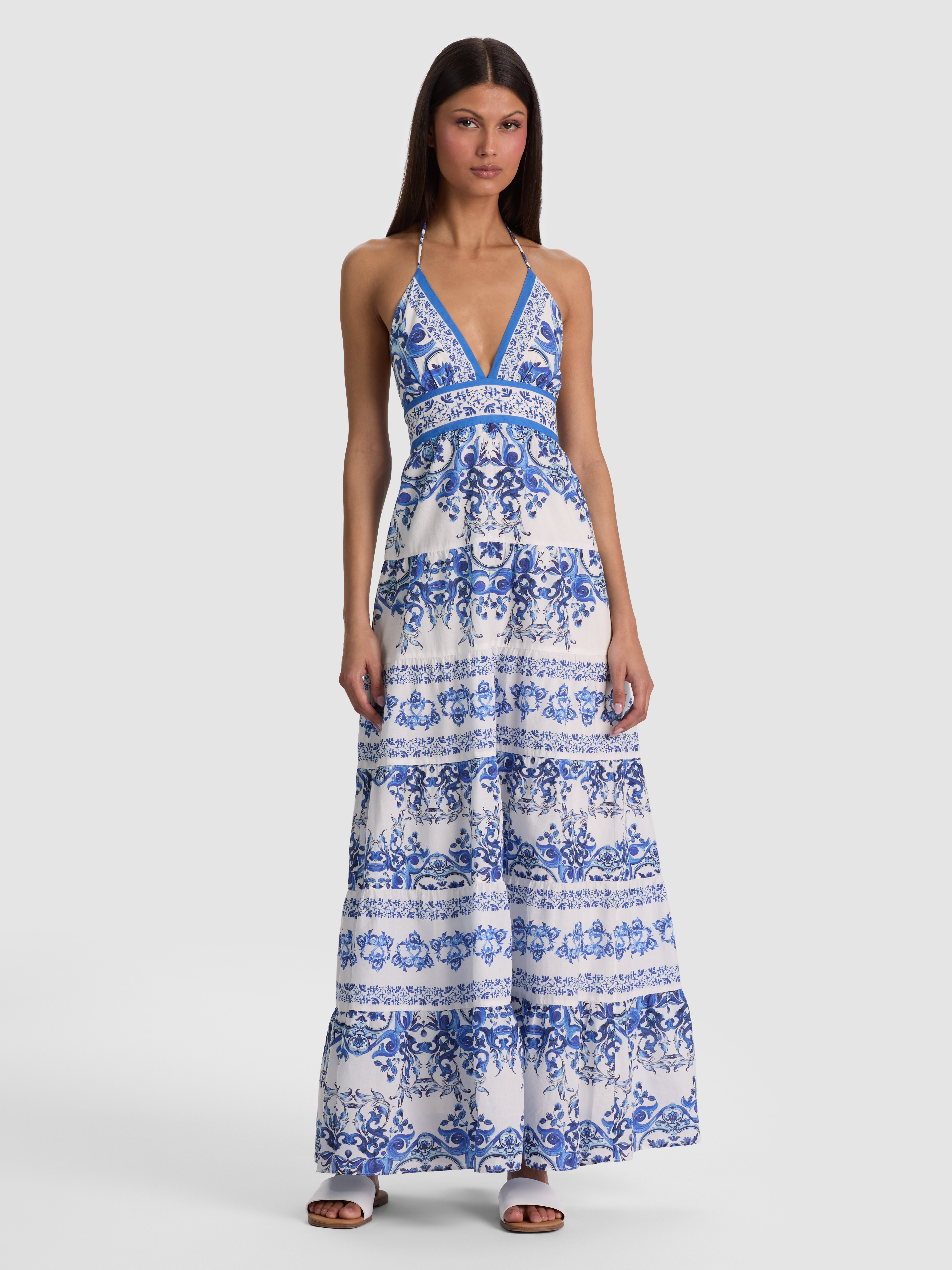 alice + olivia KAROLINA TIERED MAXI DRESS | Alice + Olivia