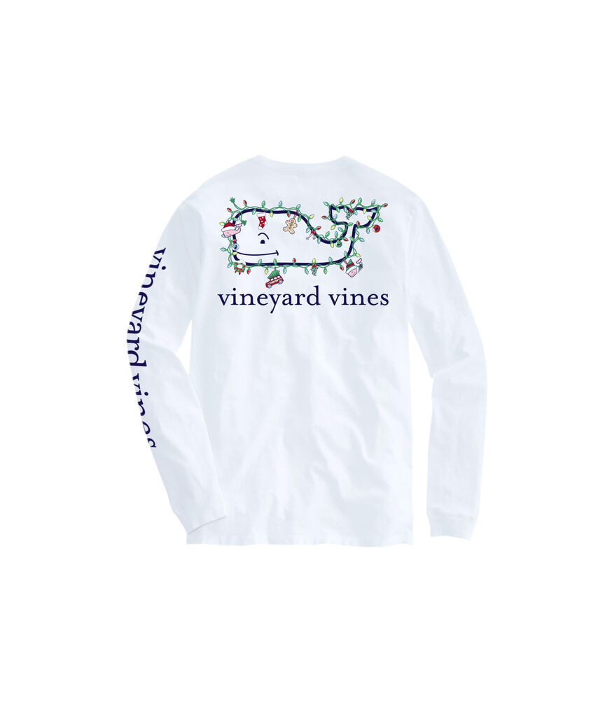 OUTLET Holiday Whales & Lights Whale Long-Sleeve Pocket Tee | vineyard vines