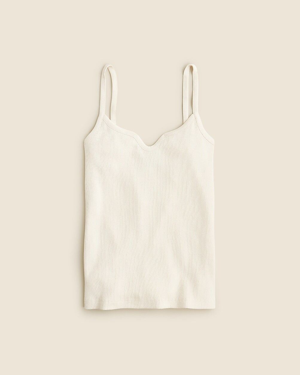 Vintage rib sweetheart tank top with contrast trim | J. Crew US