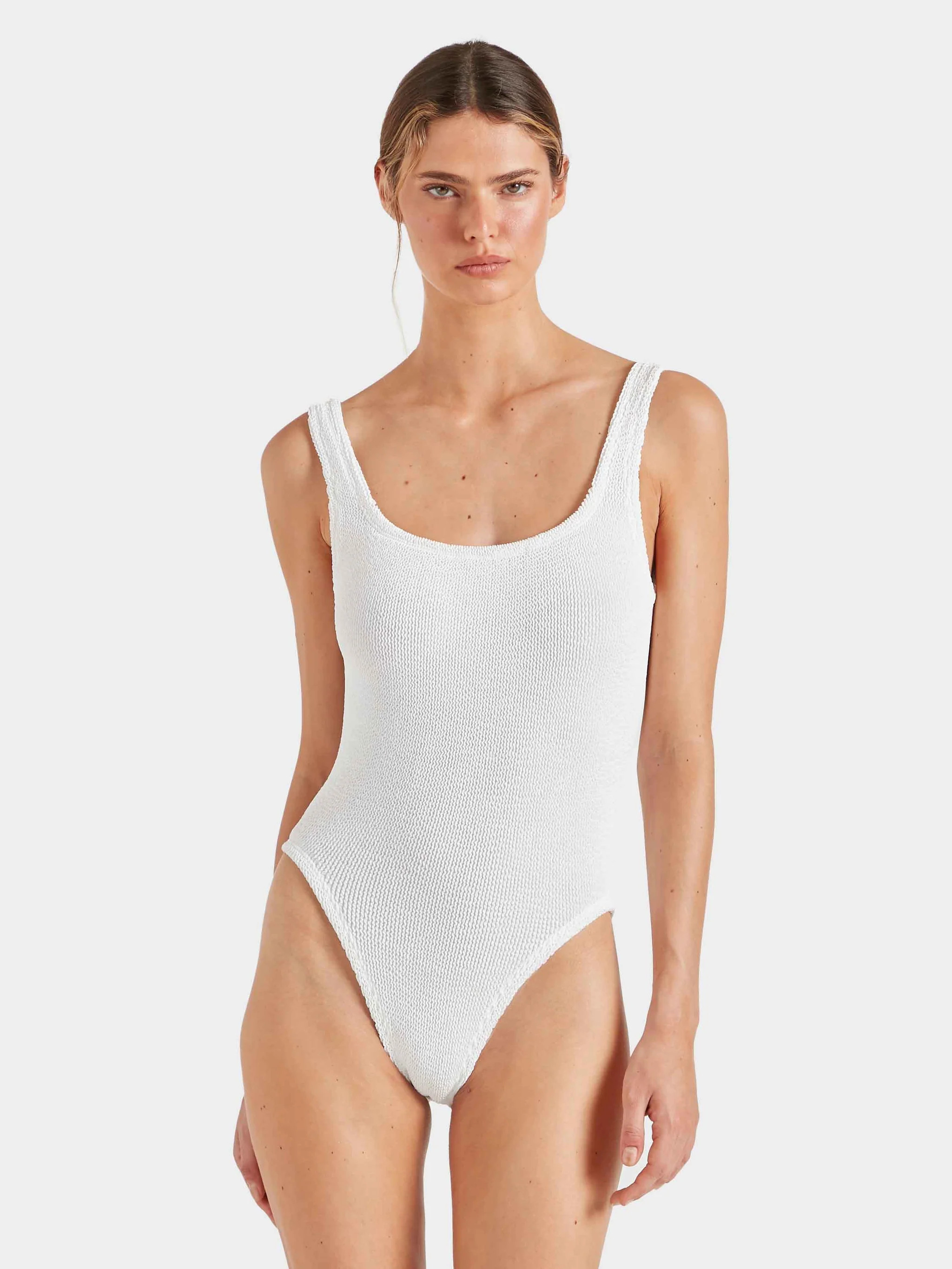 Square Neck Swim - White | HUNZA G