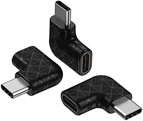 USB C Right Angle Adapter,90 Degree USB C to USB Type-C Male to Female Adapter (3 Pack). Support ... | Amazon (US)