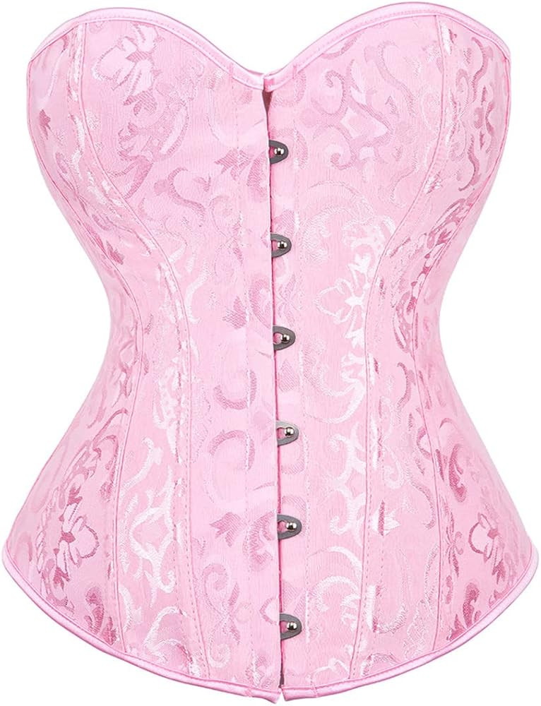 Corsets for Women White Black Corset Top Sexy Bustier Lingerie Waist Cincher Costume Tops | Amazon (US)