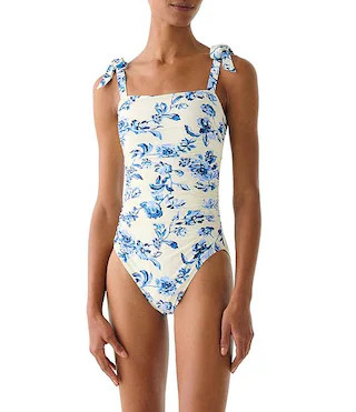 kate spade new york Floral Toile Shoulder Strap One Piece Swimsuit | Dillard's | Dillard's