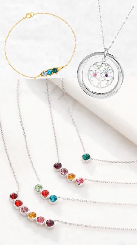 Gift Guide and Gift Ideas for mom! 

Get her a personalized, custom necklace or bracelet with each child’s birthstone on it. 

Check out the beautiful “Peas In a Pod” collection or have names engraved on a necklace. 

#personalized #engraved #customjewelry #jewelry #birthstone #giftguides #giftguideformom #momgiftidea #thoughtfulgift 

#LTKCyberWeek #LTKSeasonal #LTKGiftGuide