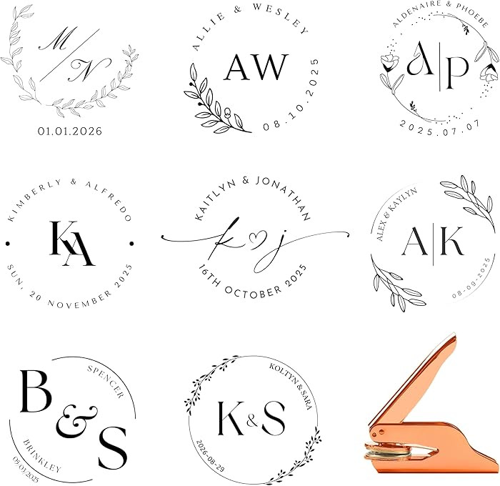 Personalized Wedding Embosser, Custom Embossers for Wedding, Custom Embosser for Envelope, Invita... | Amazon (US)