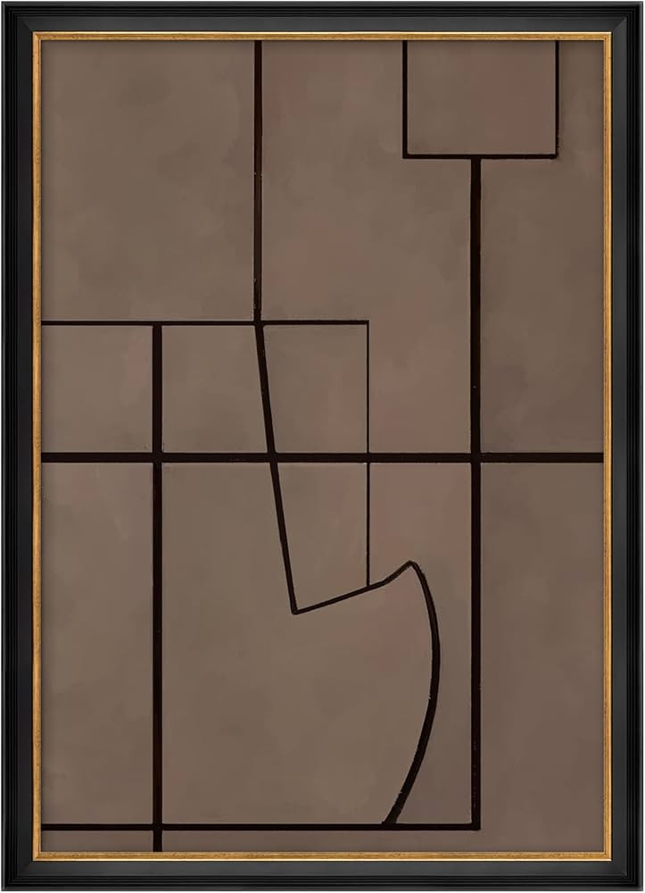 MUDECOR Premium Framed Wall Art Minimalist Geometric Abstract in Neutral Palette Illustrations Im... | Amazon (US)