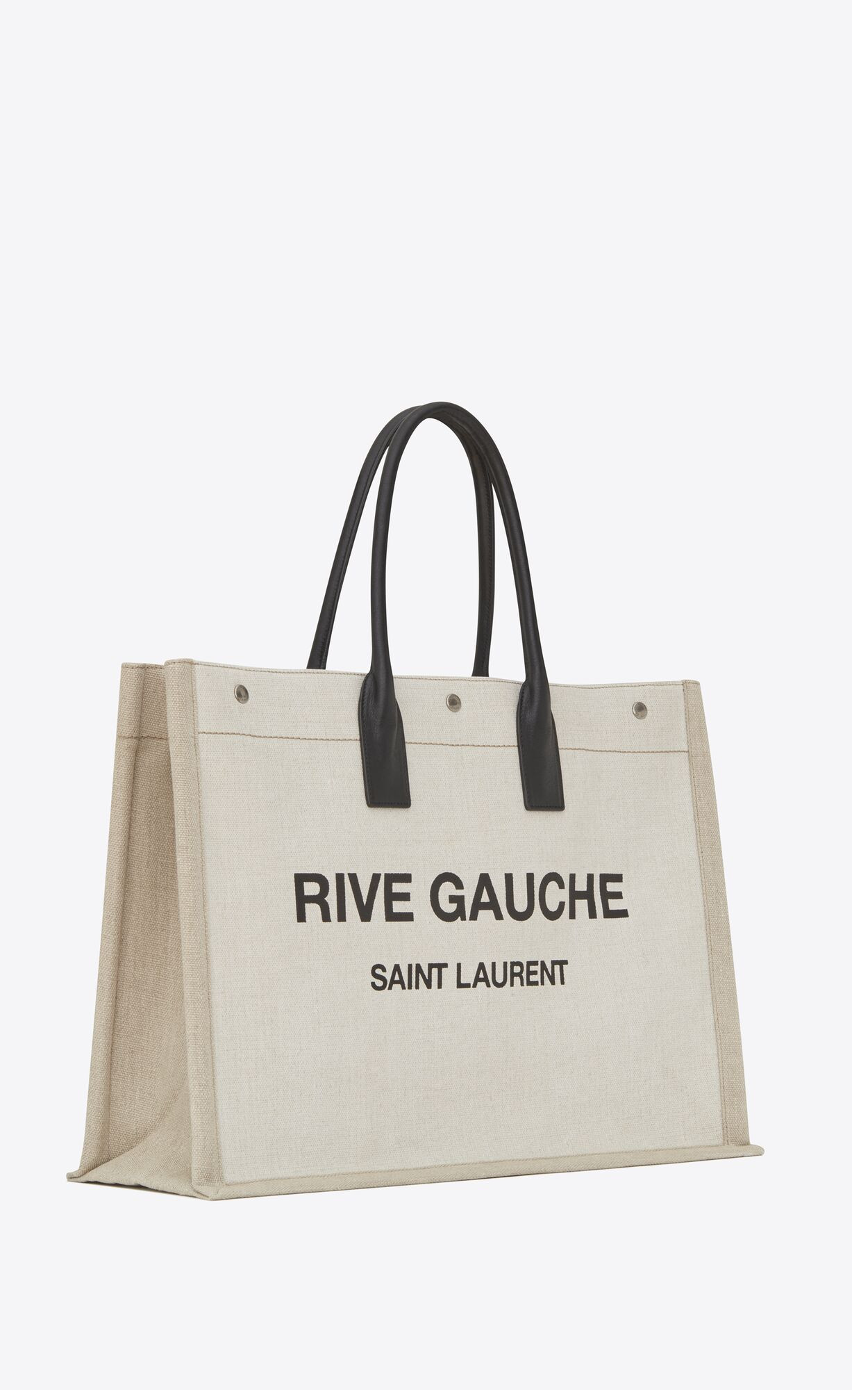 rive gauche tote bag in linen and leather | Saint Laurent | YSL.com | Saint Laurent Inc. (Global)