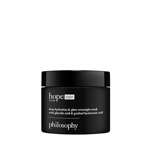 philosophy hope in a jar deep hydration & glow overnight face mask - with glycolic & hyaluronic acid - renews & restores dry skin for a smooth, glowy finish - 2 fl oz. | Amazon (US)