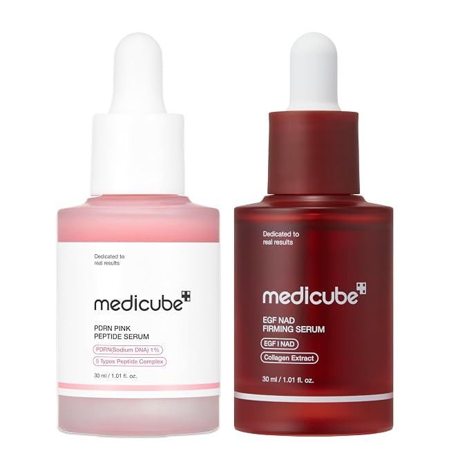 medicube Firming & Anti-Aging Serum Duo: PDRN and NAD EGF Serum | Pink Glow Serum with Peptides, ... | Amazon (US)