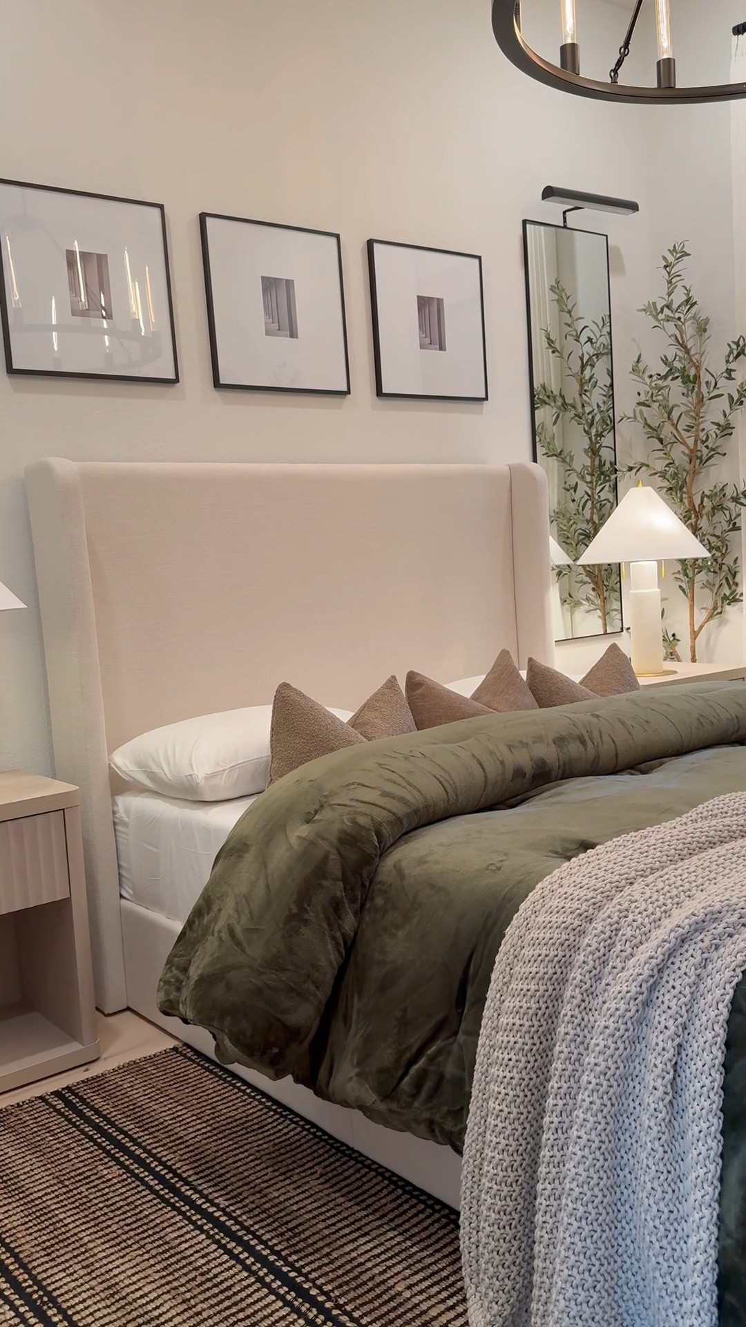 ✨ Here’s another curation of our guest room, with all the details you’ve been asking for!

The rug is an 8x10, and the bed is a queen—this time I went with queen-sized bedding since the frame sits lower than our previous canopy. I kept the mattress at a max of 12 inches to preserve the headboard’s proportions without it feeling overtaken.

The chandelier comes with bulbs, but I swapped them for T300 long lights to give a more elevated look. The frames are spaced 4.5 inches apart for balance.

✨ Want these pieces? I’ve linked the exact items for easy shopping!

#LTKSaleAlert #LTKHome #LTKStyleTip