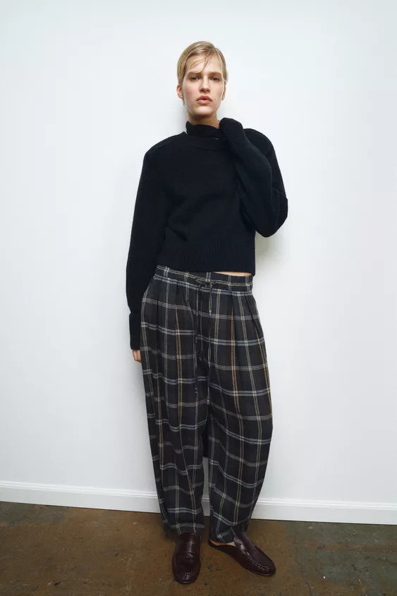ZW COLLECTION CHECK TROUSERS | Zara UK