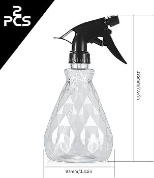 2 Pcs Spray Bottles, 500 ml/17 oz Water Fine Mist Spray Bottles, Adjustable Empty Plastic Reusabl... | Amazon (US)