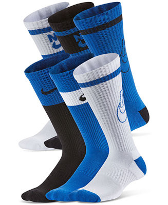 Big Kids Everyday Cushioned Crew Socks, Pack of 6 | Macy's