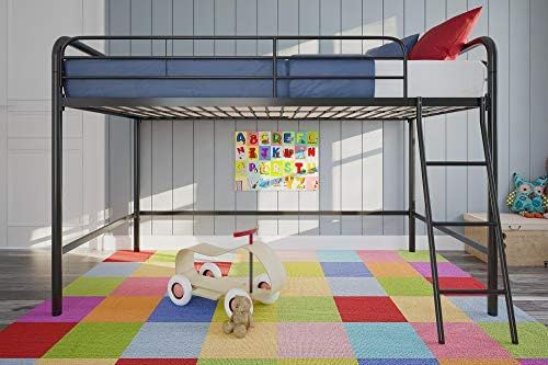 DHP Junior Loft Bed Frame with Ladder, Multifunctional Space-Saving Design, Black | Amazon (US)