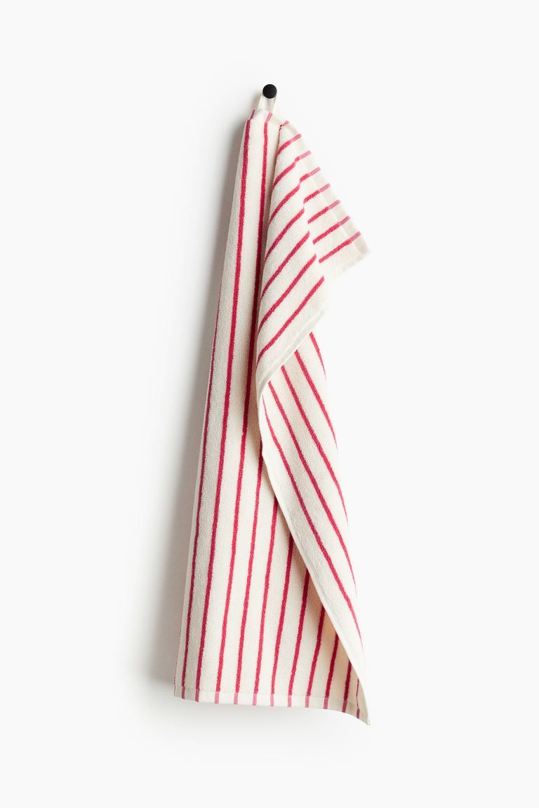Striped Hand Towel - Hot pink/white - Home All | H&M US | H&M (US + CA)