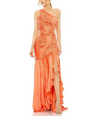 Side Cut-Out One-Shoulder Pleated Gown | Bloomingdale's (US)