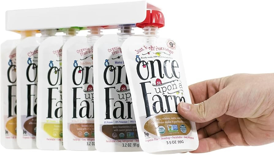 The Food Pouch Organizer Set - Slider Style Peel-and-Stick Holder for Baby Food, Applesauce, Yogu... | Amazon (US)